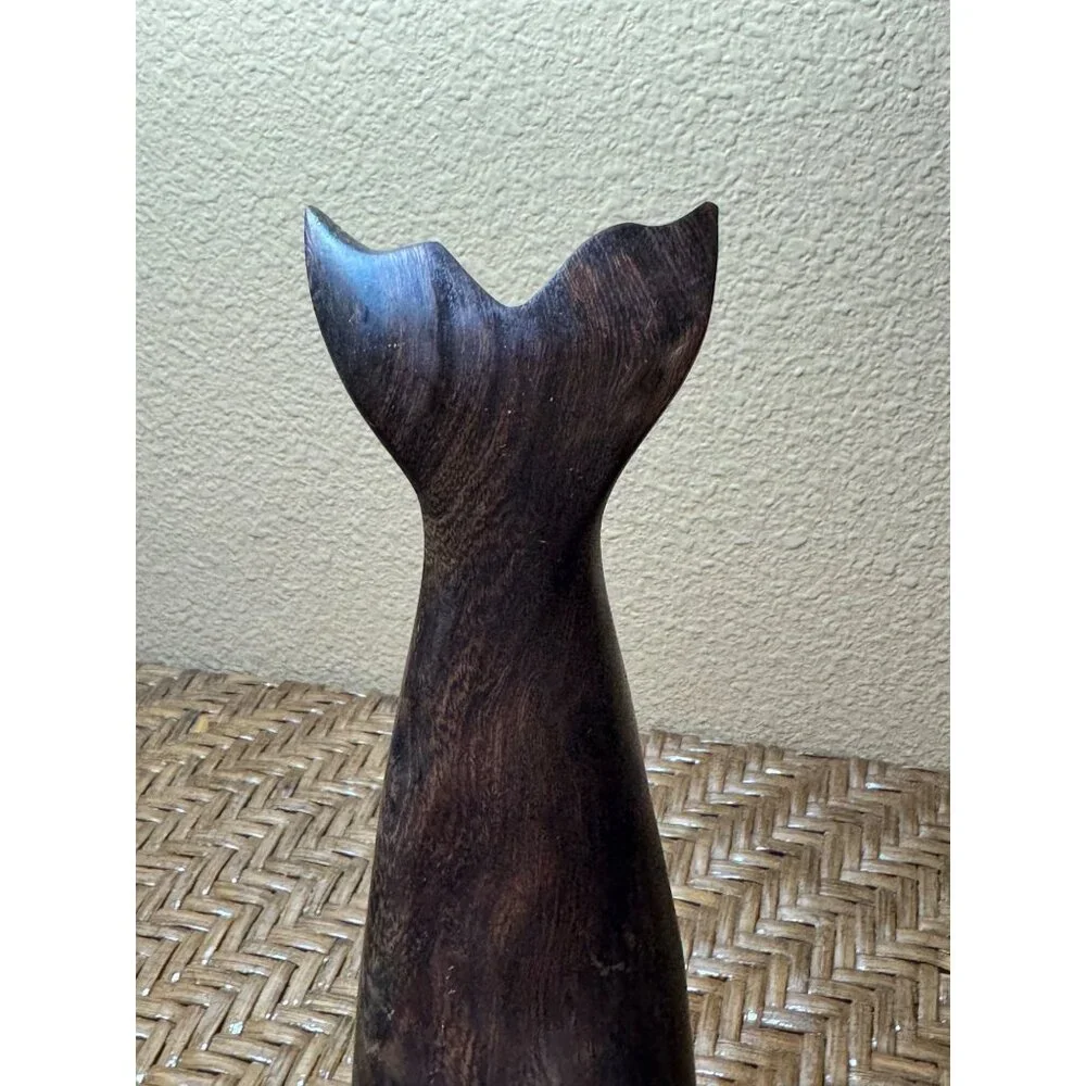 Vintage Carved Ironwood Dolphin Figurine Sculpture Art Decor - Picture 7 of 9
